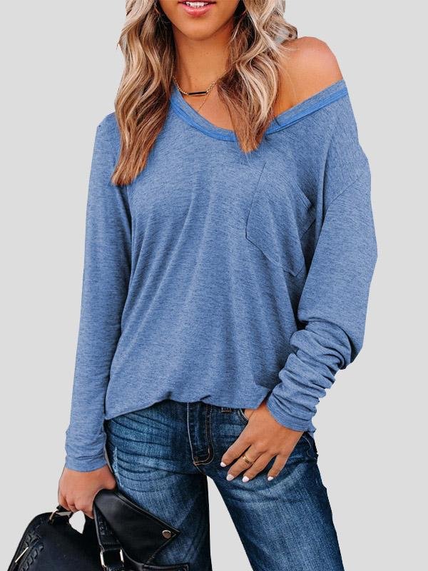 Women's T-Shirts V-Neck Pocket Casual T-Shirts - LuckyFash™