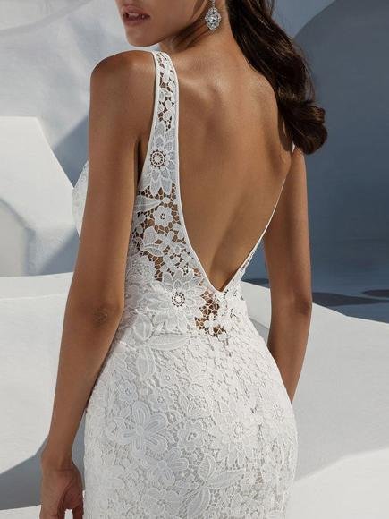 Lace Backless Deep V Neck Party Evening Dress - LuckyFash™