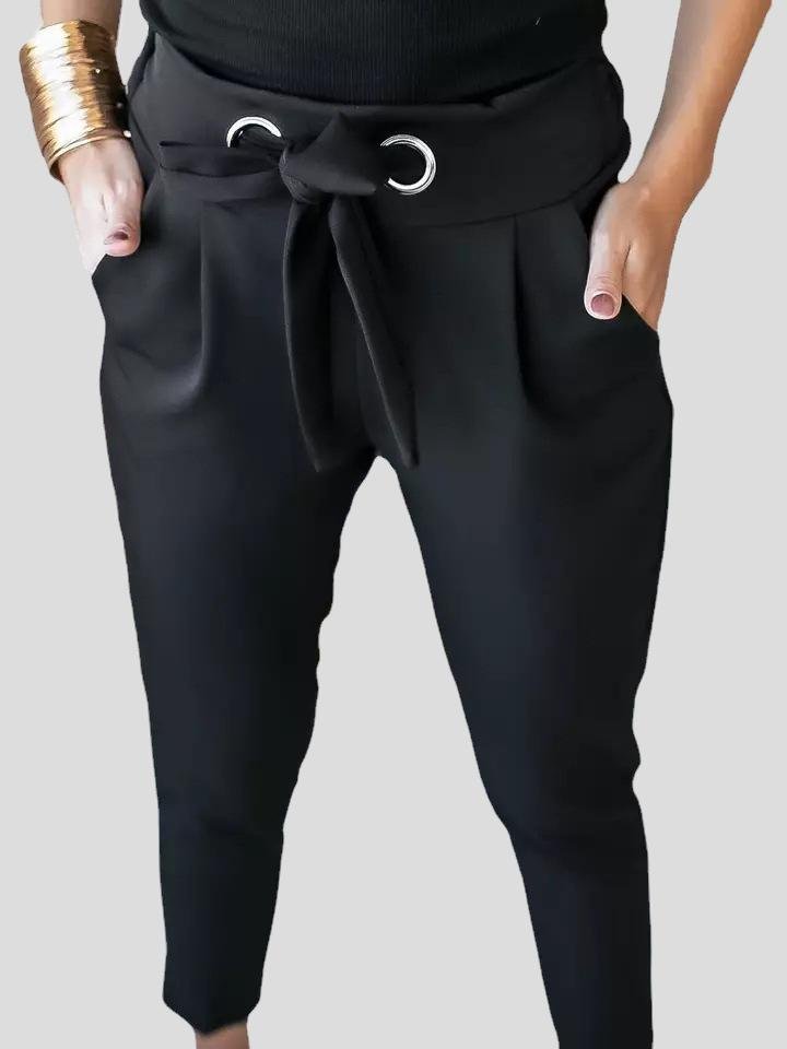 Lace-up Waist Solid Tight Casual Pants - LuckyFash™
