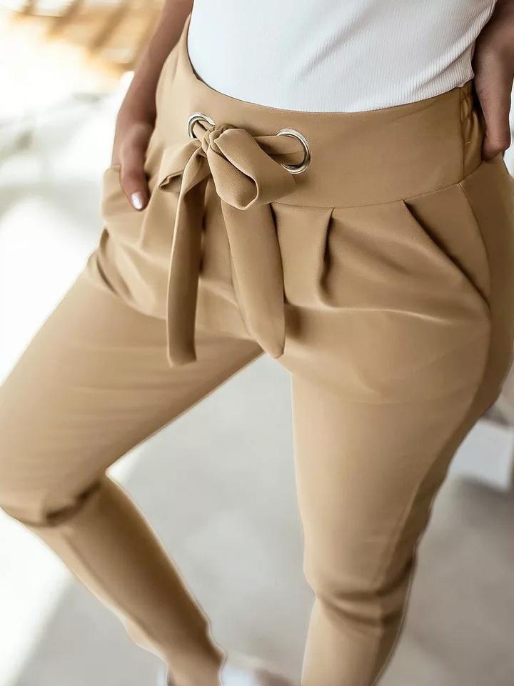 Lace-up Waist Solid Tight Casual Pants - LuckyFash™