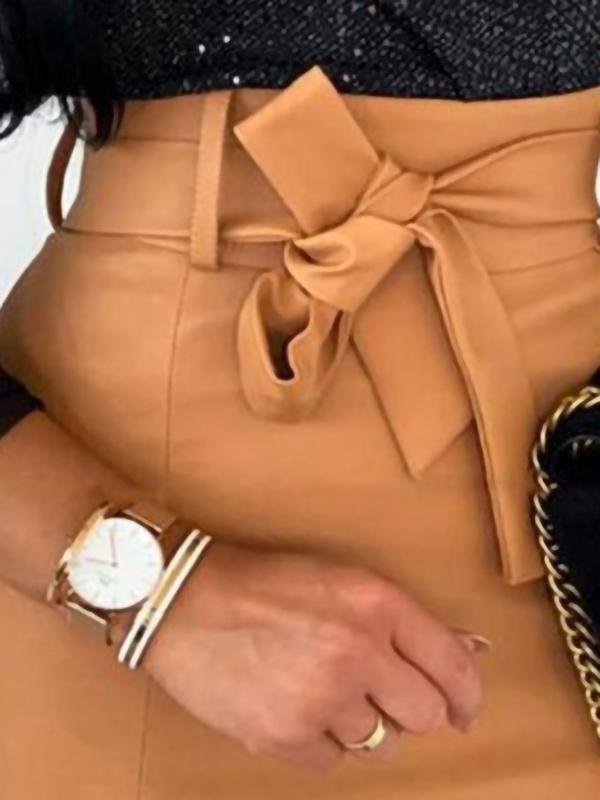 Leather Pu Strappy Zipper High Waist Bag Hip Skirt - LuckyFash™
