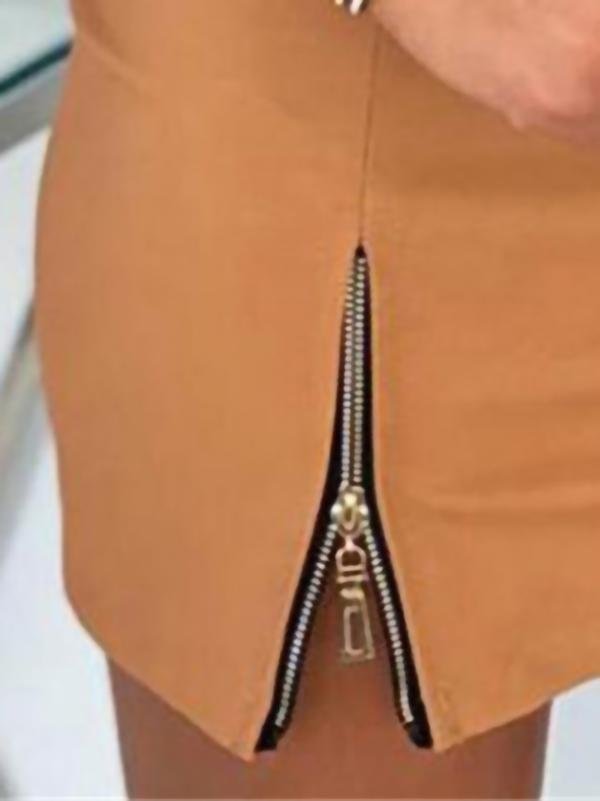 Leather Pu Strappy Zipper High Waist Bag Hip Skirt - LuckyFash™