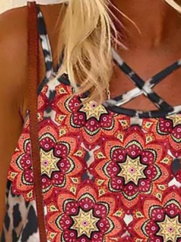 Leopard And Flower Print Camisole Vest - LuckyFash™