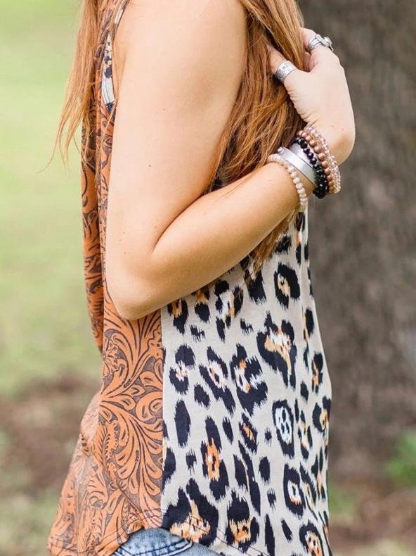 Leopard Print Sleeveless Tank Top - LuckyFash™