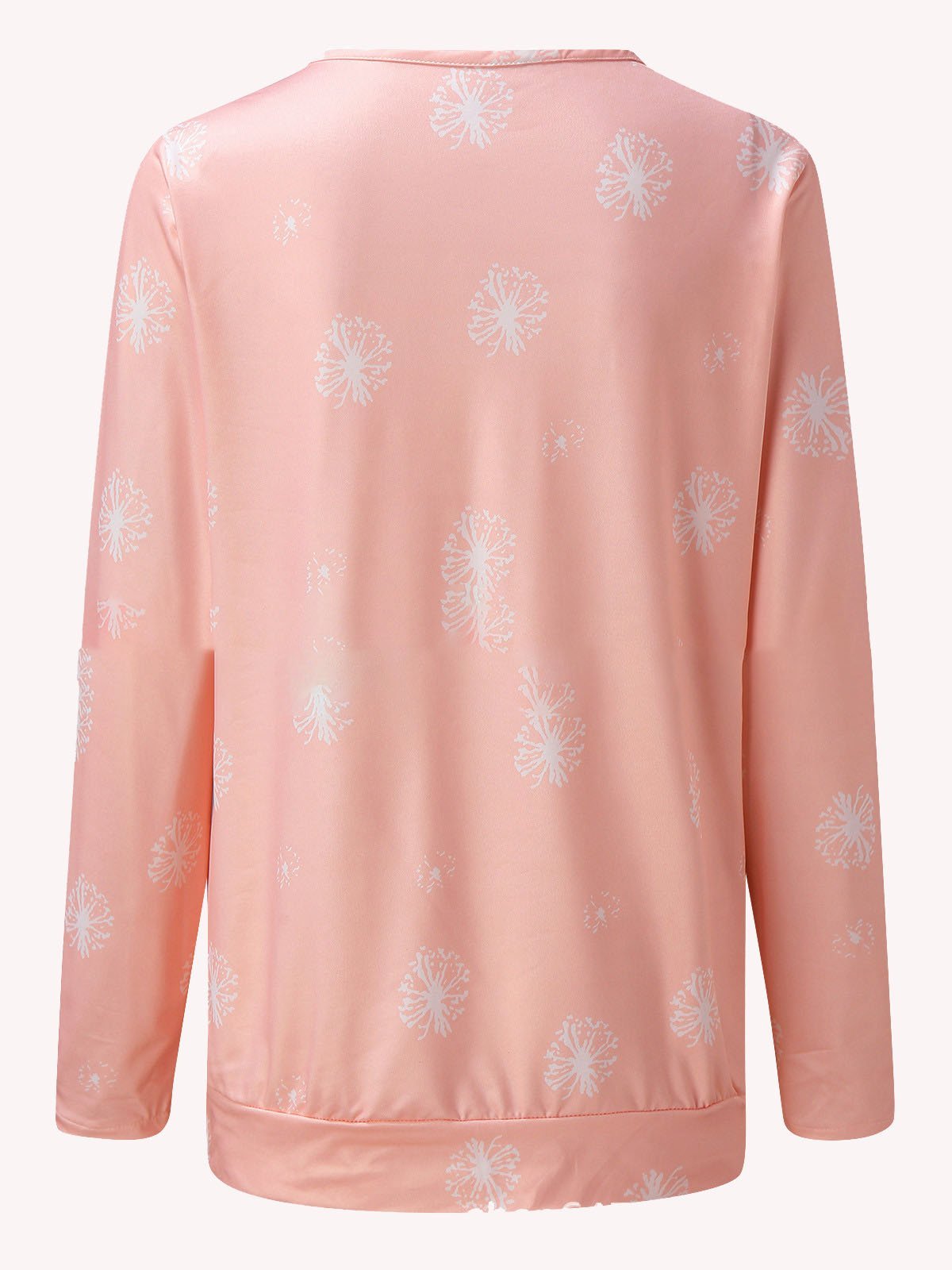 Long Sleeve Dandelion Print Zipper T-shirt - LuckyFash™