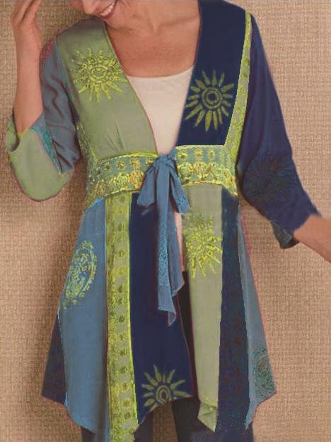 Long-sleeved tie-waist ethnic jacket - LuckyFash™