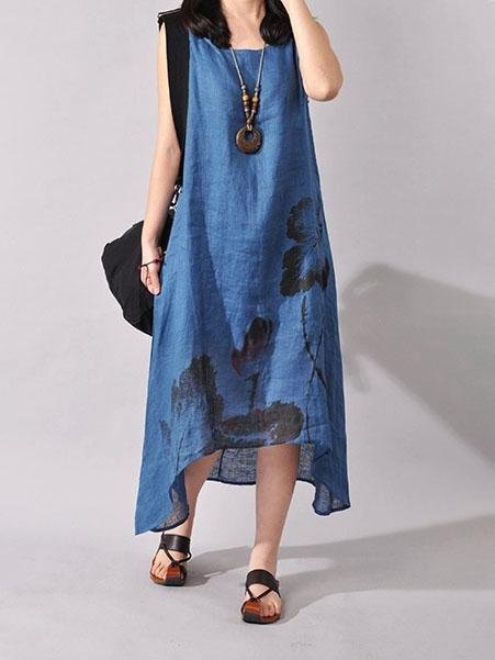 Loose Ink Painting Print Irregular Dress - LuckyFash™