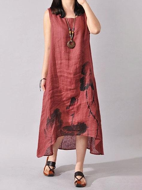 Loose Ink Painting Print Irregular Dress - LuckyFash™