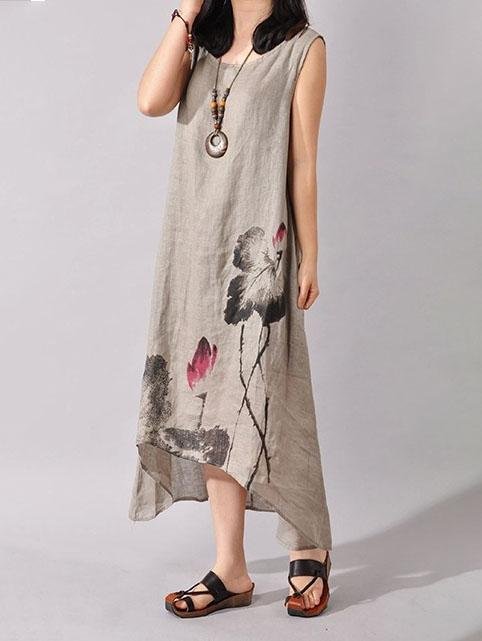 Loose Ink Painting Print Irregular Dress - LuckyFash™