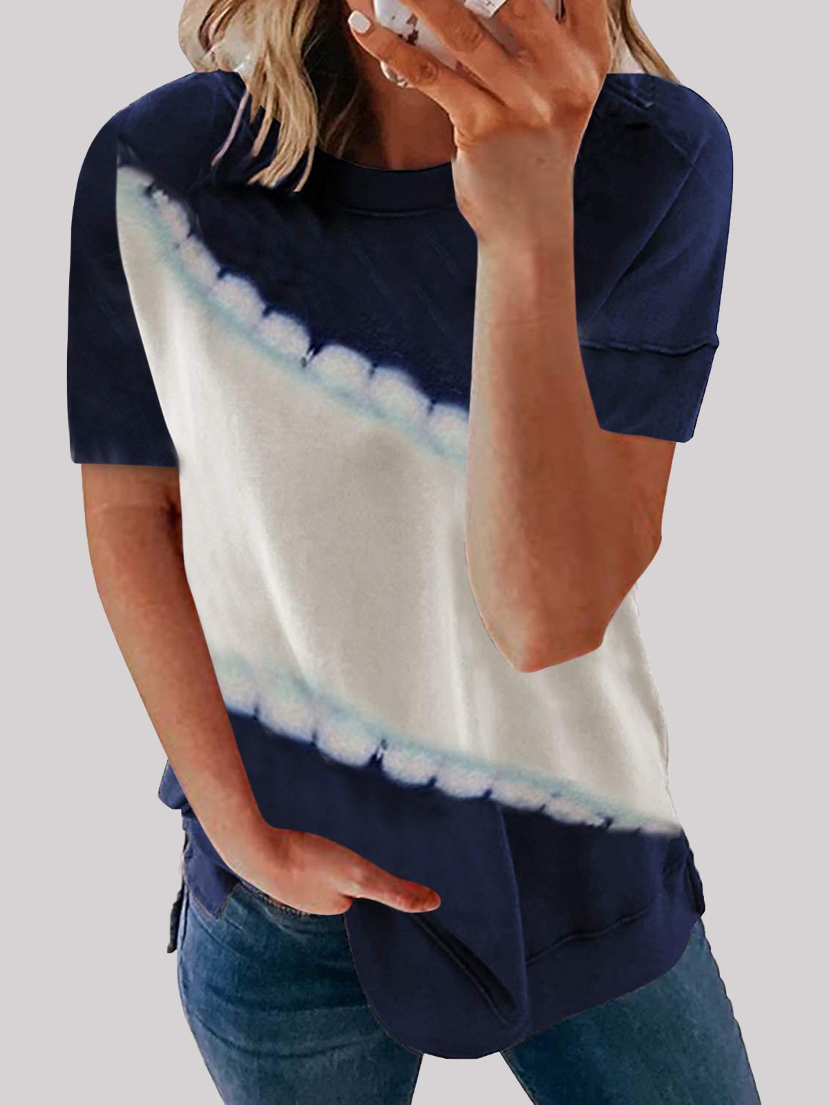 Loose Round Neck Printed Short-sleeved T-shirt - LuckyFash™
