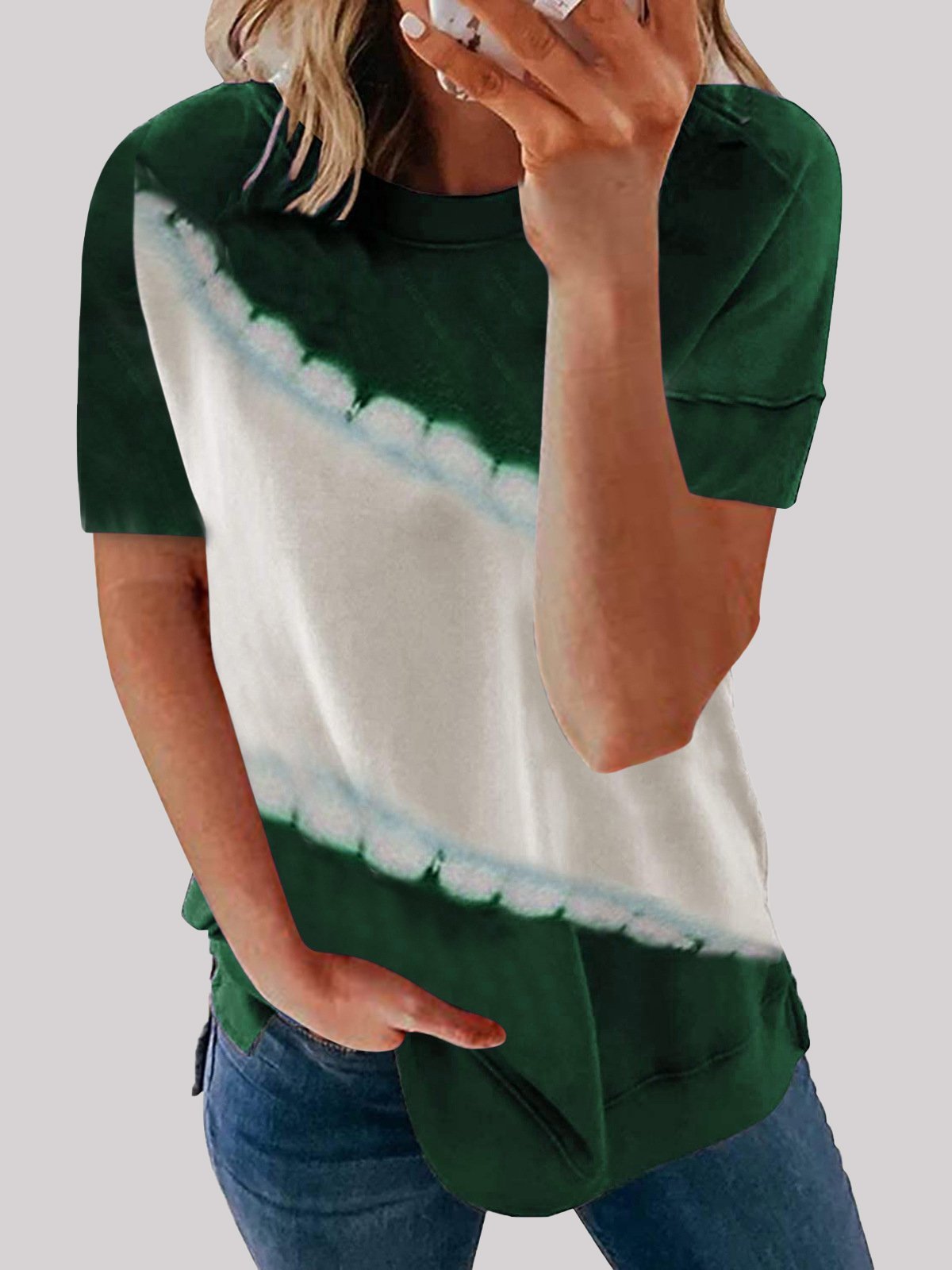 Loose Round Neck Printed Short-sleeved T-shirt - LuckyFash™