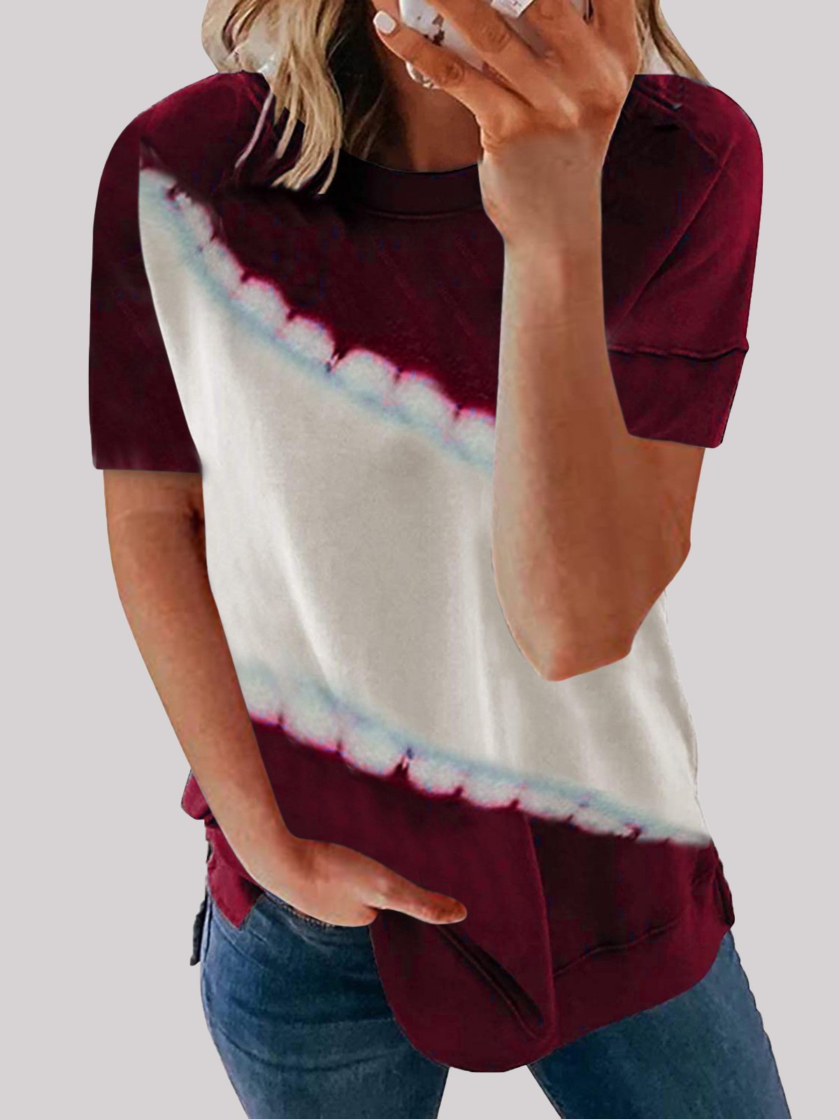 Loose Round Neck Printed Short-sleeved T-shirt - LuckyFash™
