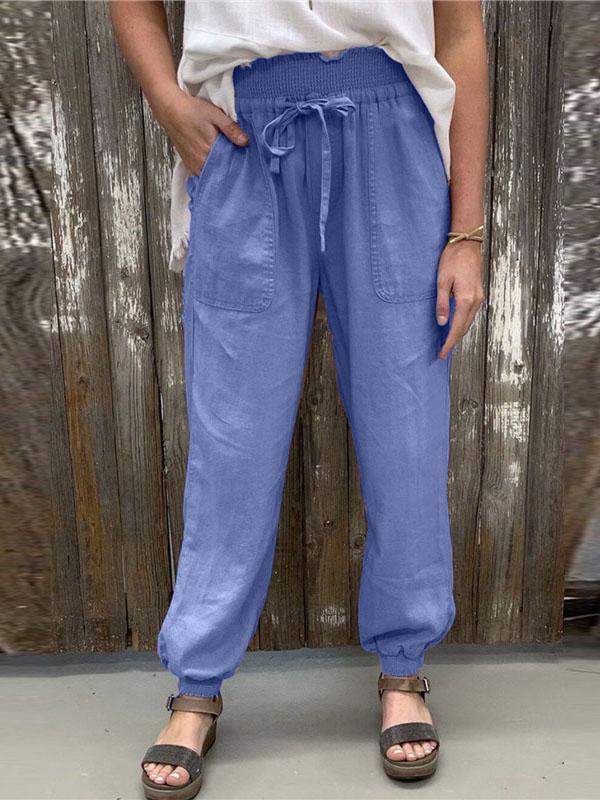 Loose Trousers With Elasticated Pockets And Ankles - LuckyFash™