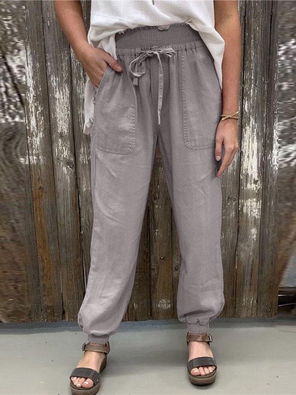 Loose Trousers With Elasticated Pockets And Ankles - LuckyFash™