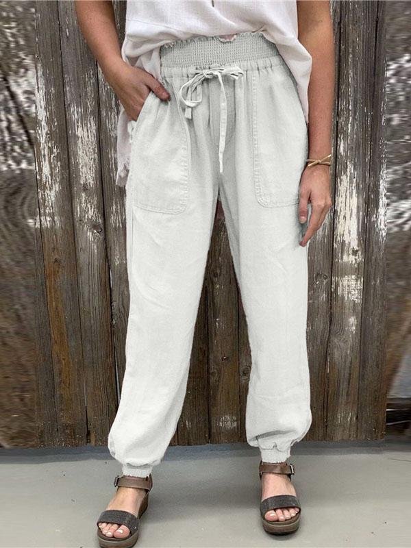 Loose Trousers With Elasticated Pockets And Ankles - LuckyFash™