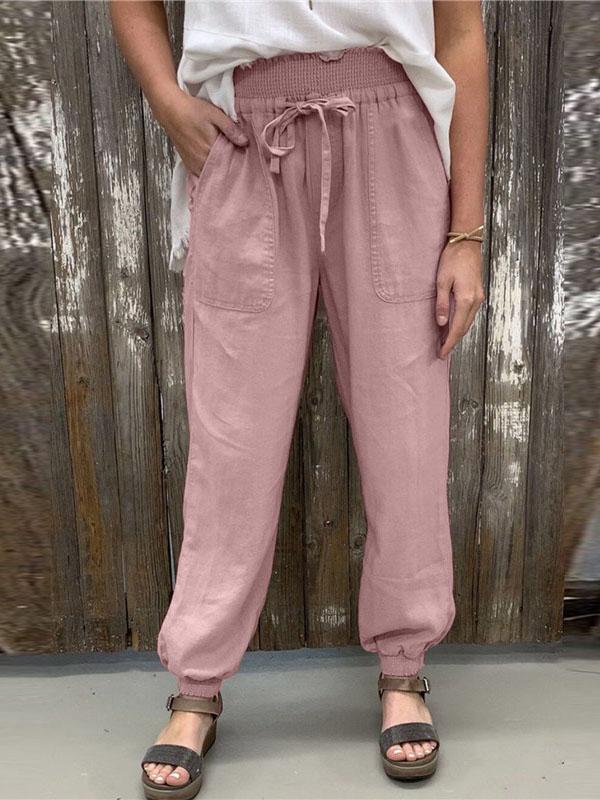 Loose Trousers With Elasticated Pockets And Ankles - LuckyFash™