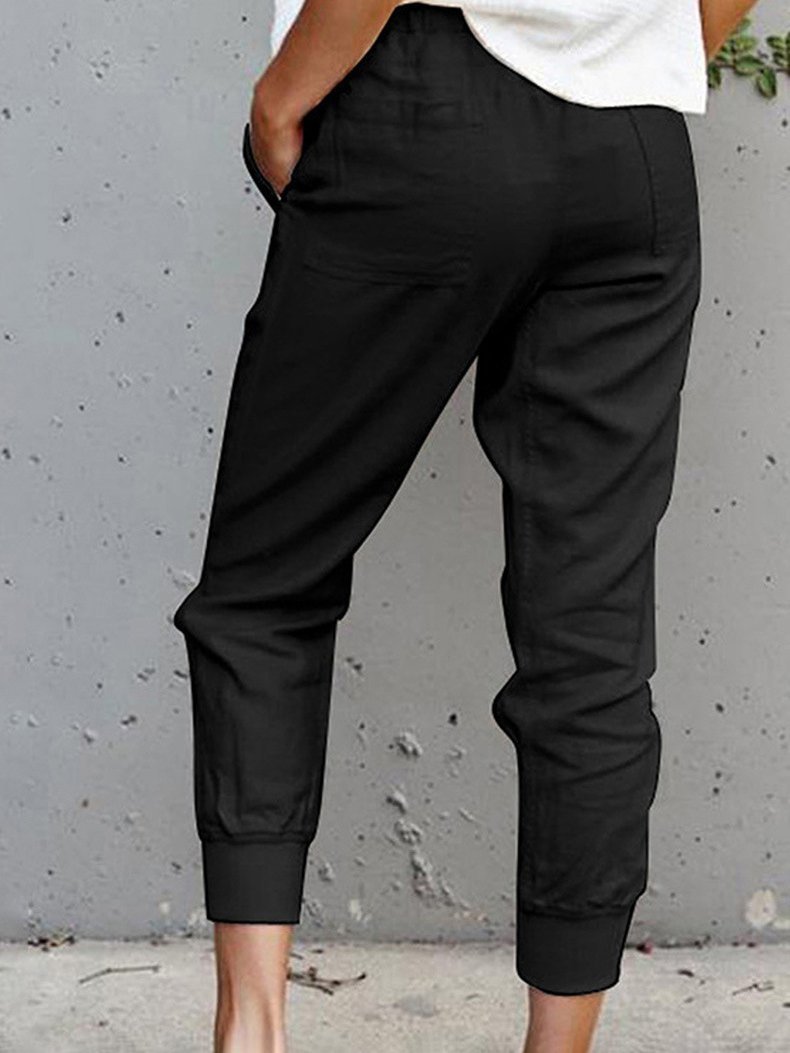 Plain Solid Lace-up Casual Pants - LuckyFash™