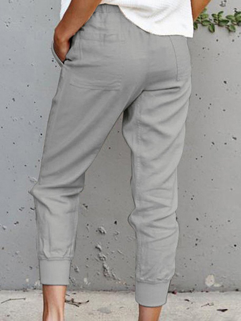 Plain Solid Lace-up Casual Pants - LuckyFash™