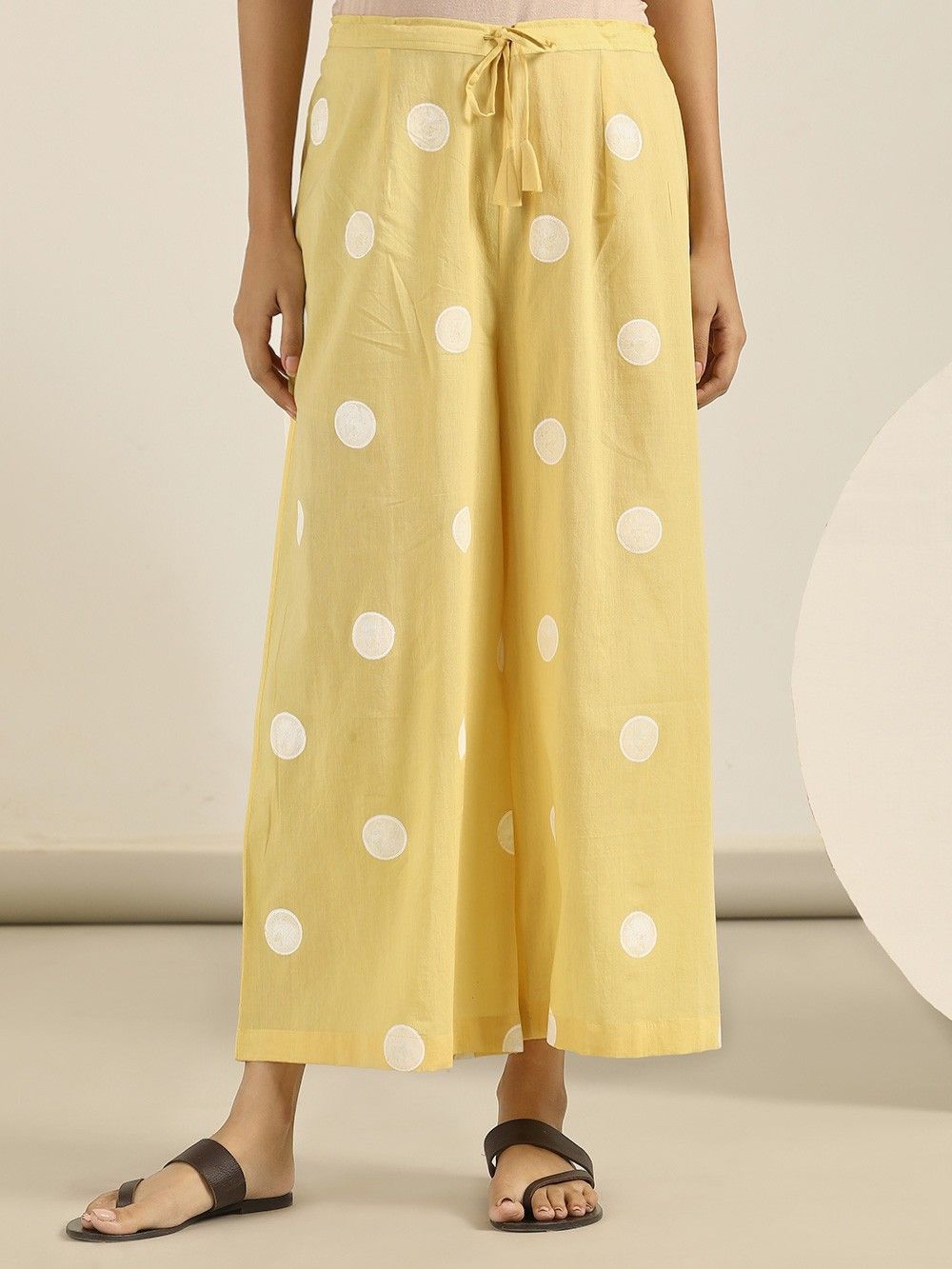 Polka Dot Casual Wide-Leg Belted Loose Trousers - LuckyFash™