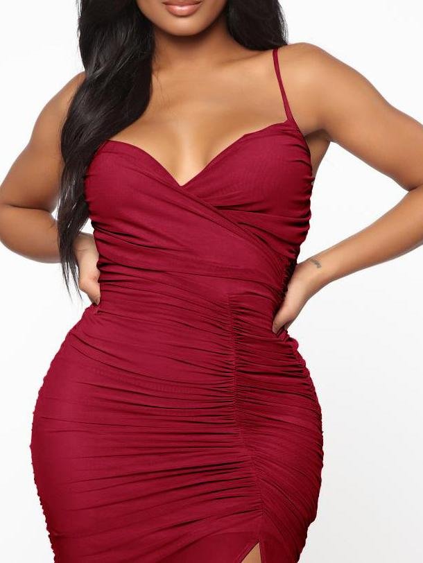 Popular Low-cut Slit Evening Maxi Dress - LuckyFash™