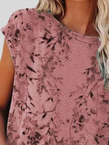 Printed Short Sleeve Round Neck Casual T-shirt - LuckyFash™