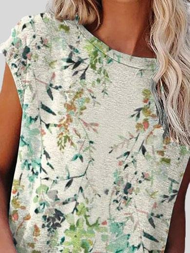 Printed Short Sleeve Round Neck Casual T-shirt - LuckyFash™