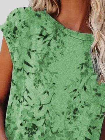 Printed Short Sleeve Round Neck Casual T-shirt - LuckyFash™