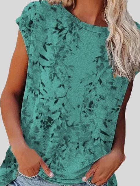 Printed Short Sleeve Round Neck Casual T-shirt - LuckyFash™