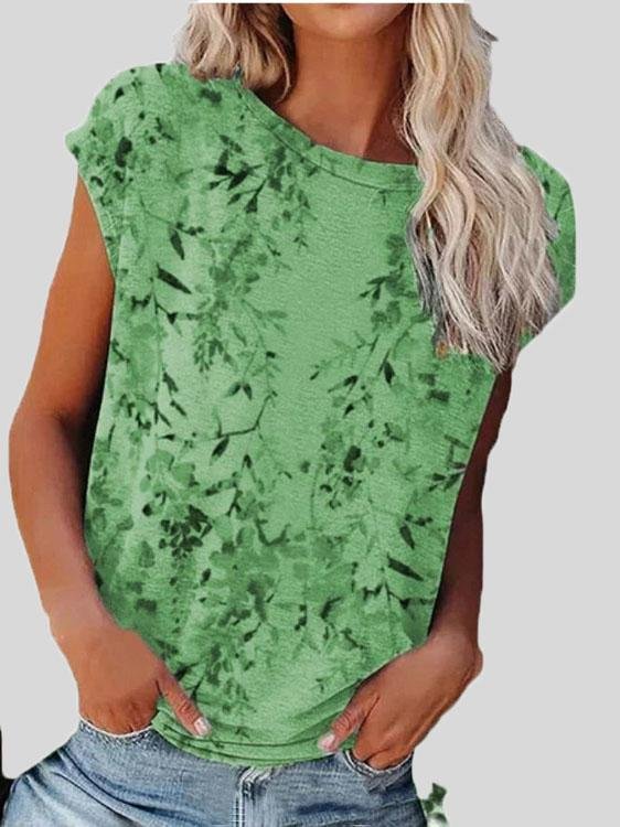Printed Short Sleeve Round Neck Casual T-shirt - LuckyFash™