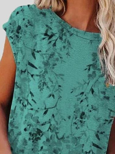 Printed Short Sleeve Round Neck Casual T-shirt - LuckyFash™