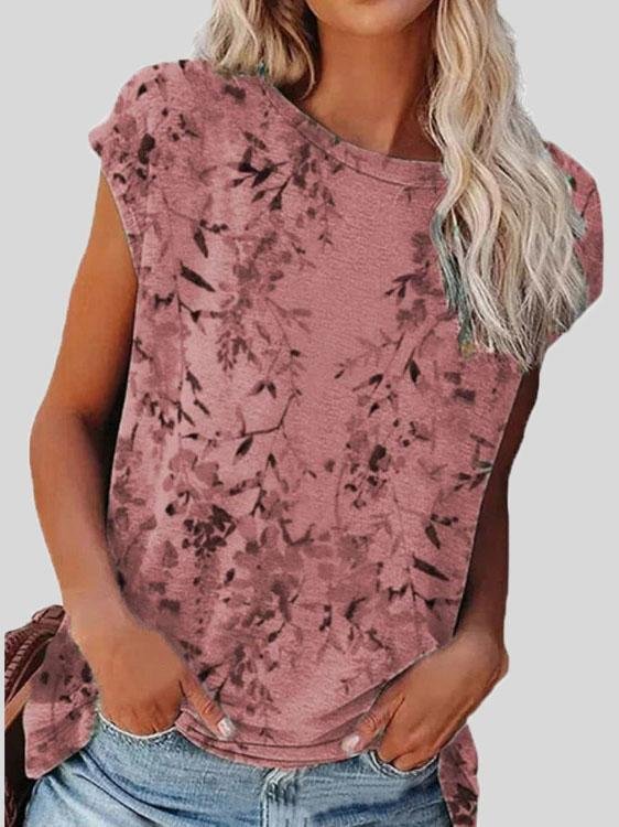 Printed Short Sleeve Round Neck Casual T-shirt - LuckyFash™