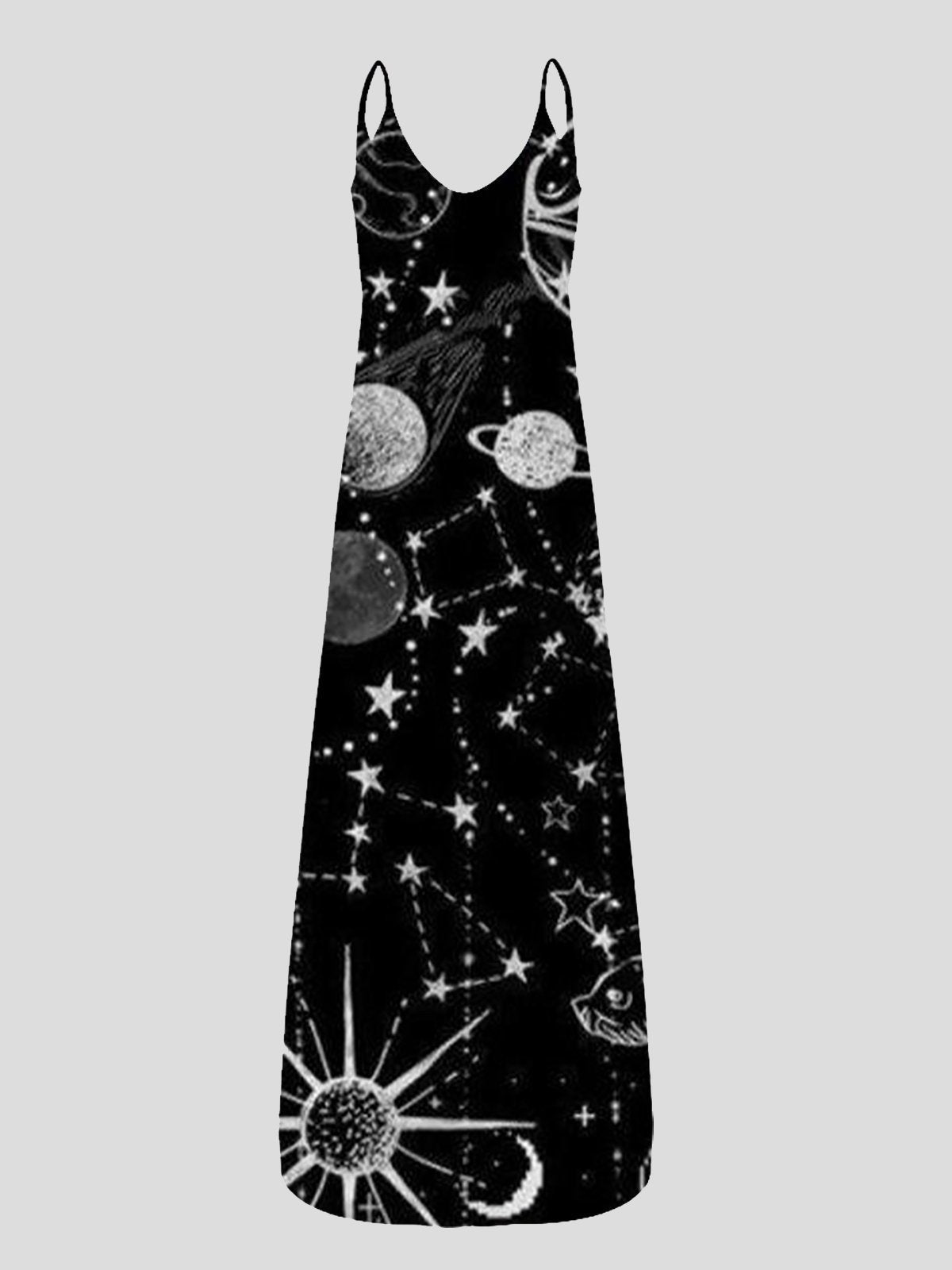Printed V-neck Loose Strap Dress - LuckyFash™