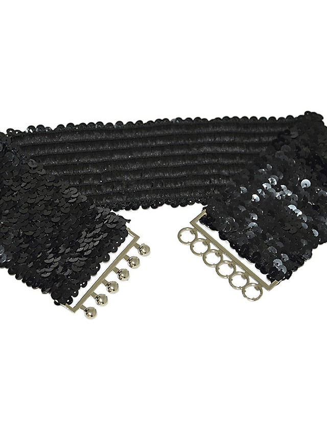 Wide Belt Corset Belt Metal Chain Canvas Metal Bucke Geometric Formal Party Daily Black Silver Gold Red for Women - LuckyFash™