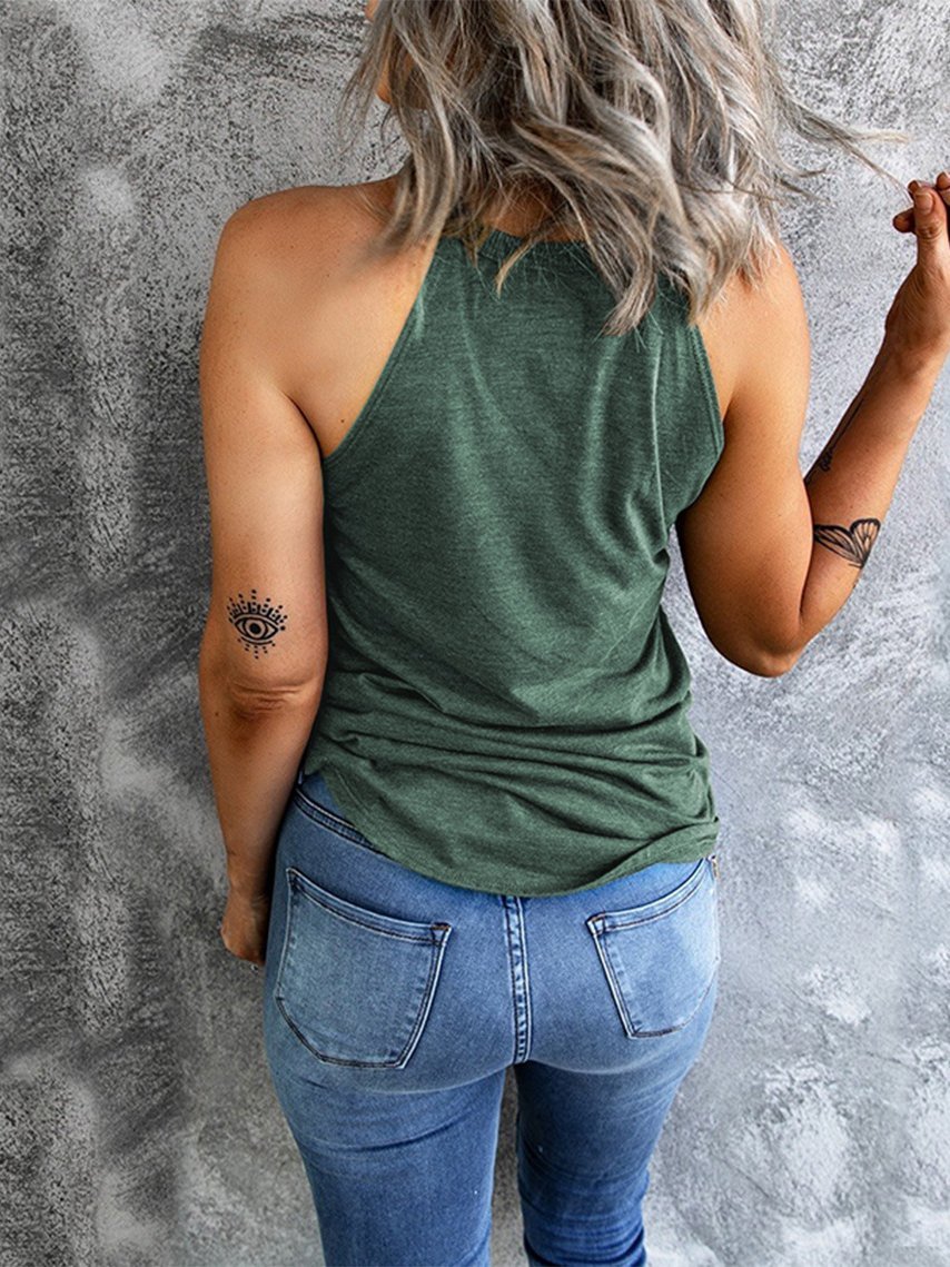 Pure Round Neck Sleeveless Casual Tank Tops - LuckyFash™