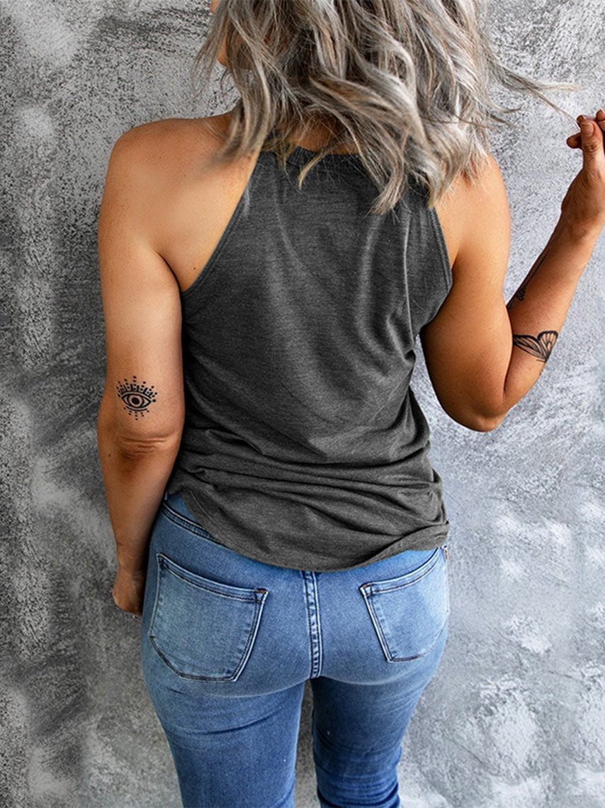 Pure Round Neck Sleeveless Casual Tank Tops - LuckyFash™
