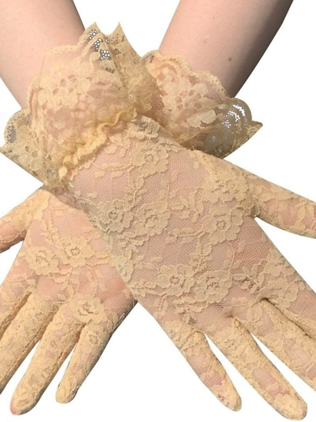 Gloves Lace Gloves Wedding Party Evening Gift Polyester Simple Bridal Gloves Sexy 1 Pair for Women - LuckyFash™