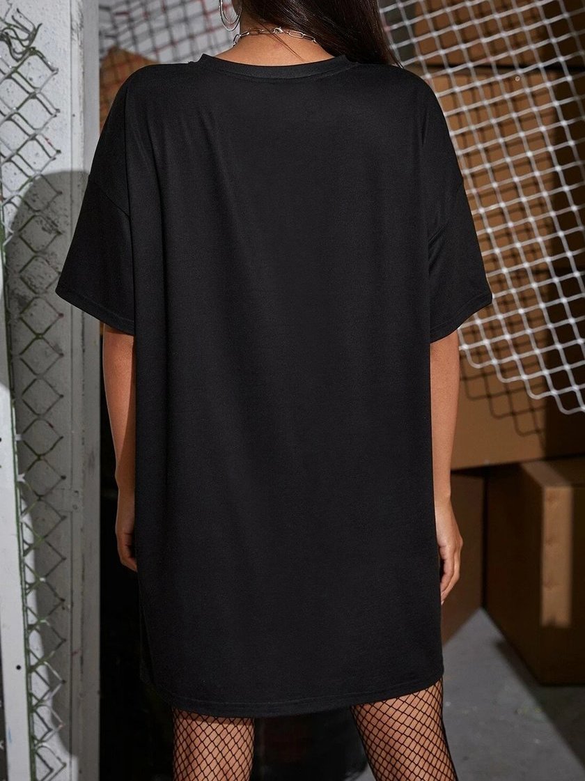 Retro Diner Graphic Mini T-Shirt Dress - LuckyFash™
