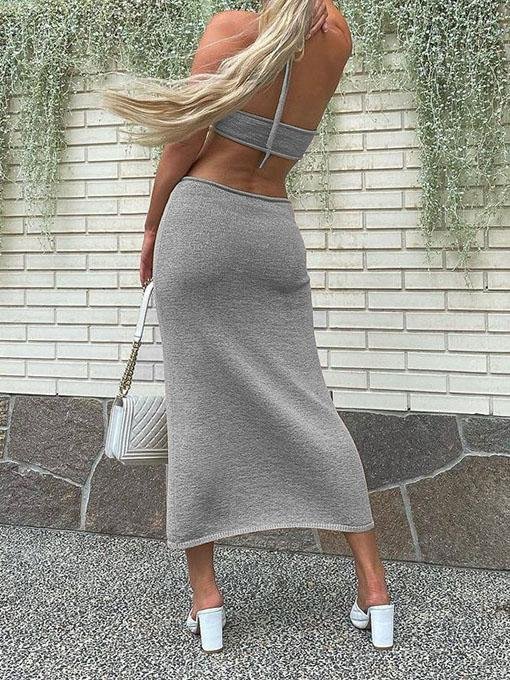 Sleeveless Halter Hollow Slim Dress - LuckyFash™