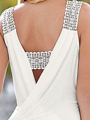 Sleeveless V-neck Halter Chiffon Vest - LuckyFash™