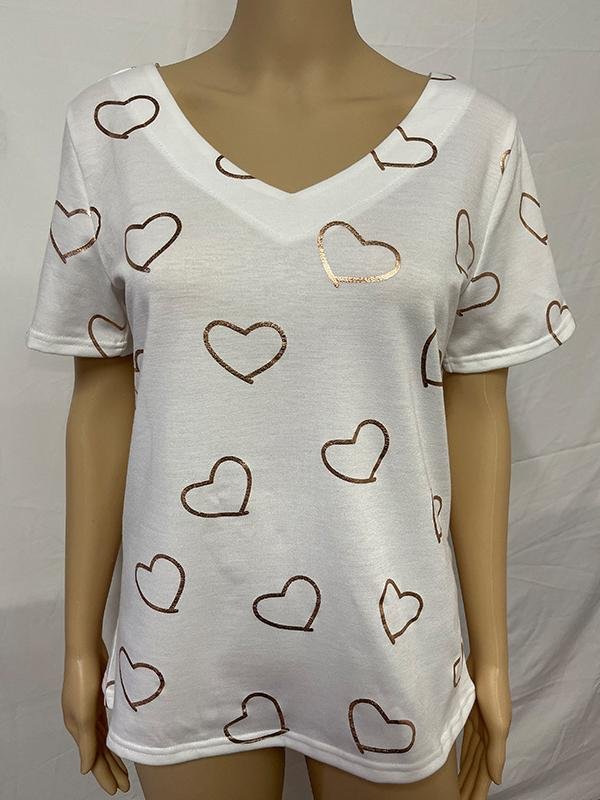 Soft Solid Color V-neck Short Sleeve Top - LuckyFash™