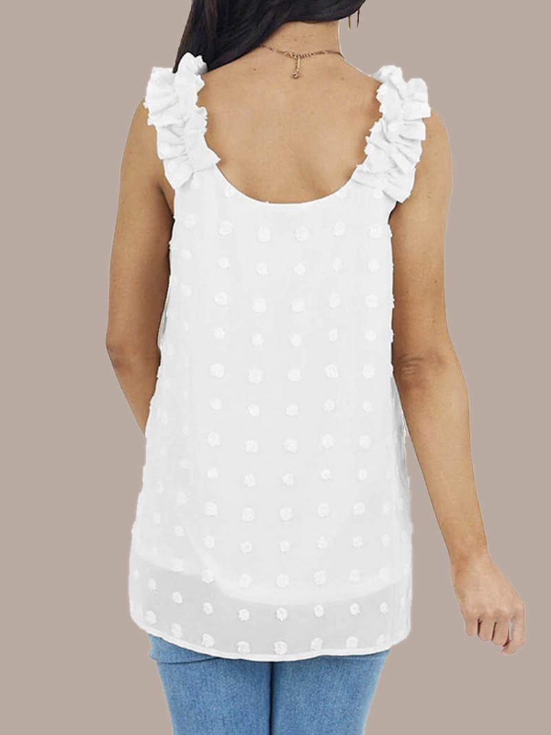 Solid Color Fold Shoulder Strap Vest - LuckyFash™