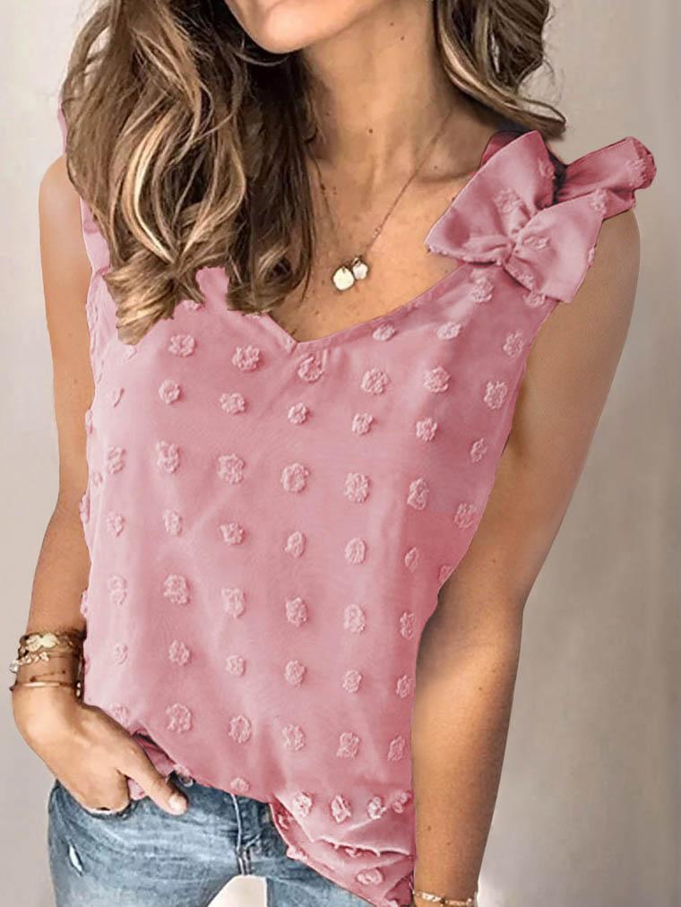 Solid Color Fold Shoulder Strap Vest - LuckyFash™