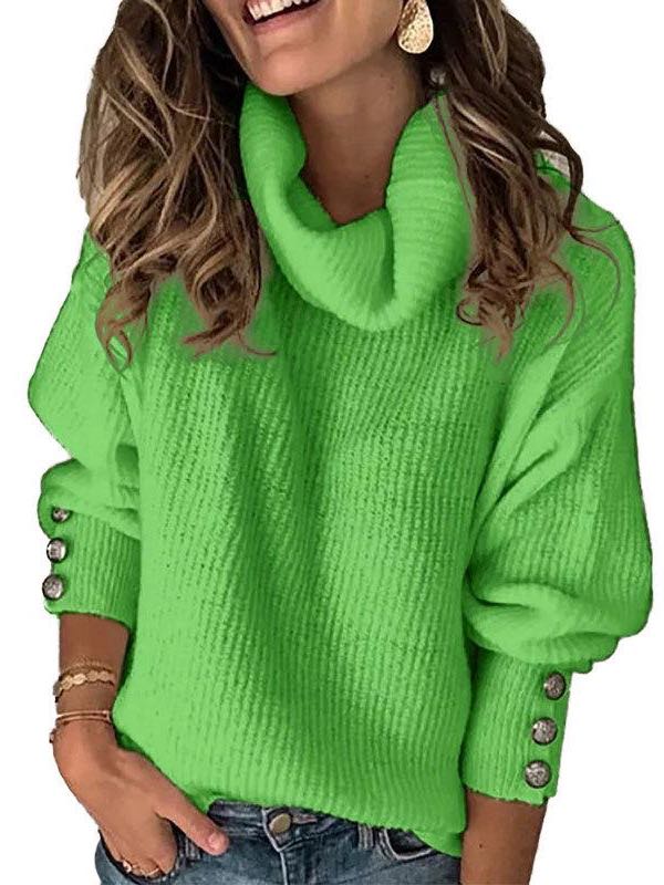 Solid Color Knit Sweater - LuckyFash™