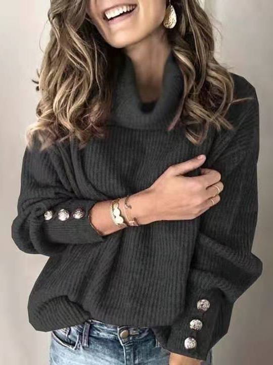 Solid Color Knit Sweater - LuckyFash™