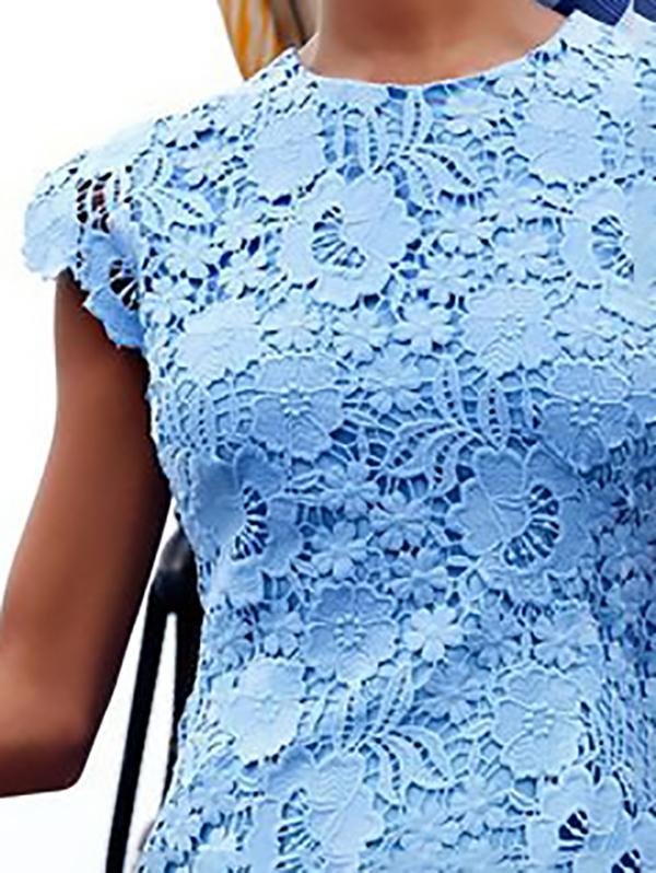Solid Round Neck Sleeveless Pencil Midi Dresses - LuckyFash™
