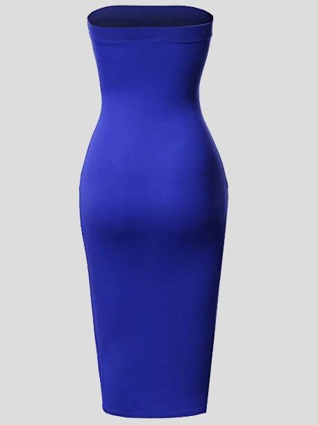 Solid Tube Top High Waist Bodycon Dress - LuckyFash™