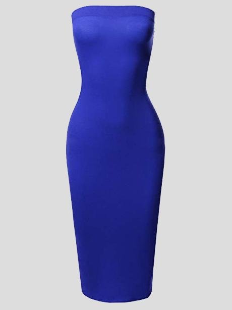 Solid Tube Top High Waist Bodycon Dress - LuckyFash™