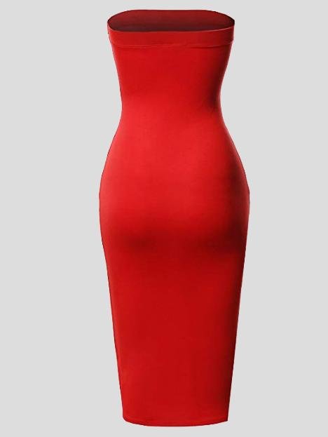 Solid Tube Top High Waist Bodycon Dress - LuckyFash™