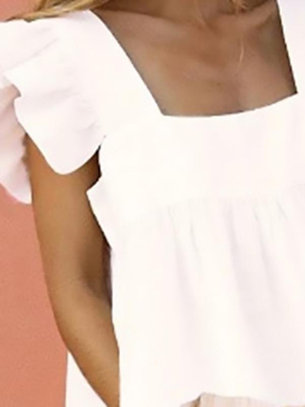 Square Neck Ruffled Print Fashion Dress - LuckyFash™