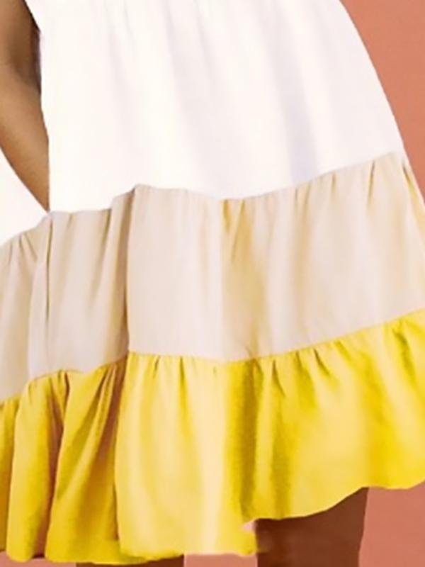 Square Neck Ruffled Print Fashion Dress - LuckyFash™